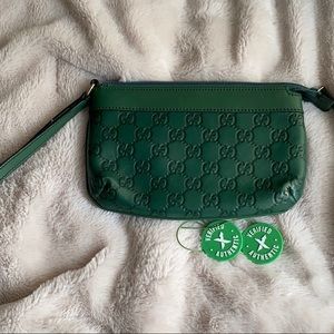 GUCCI green wristlet!!